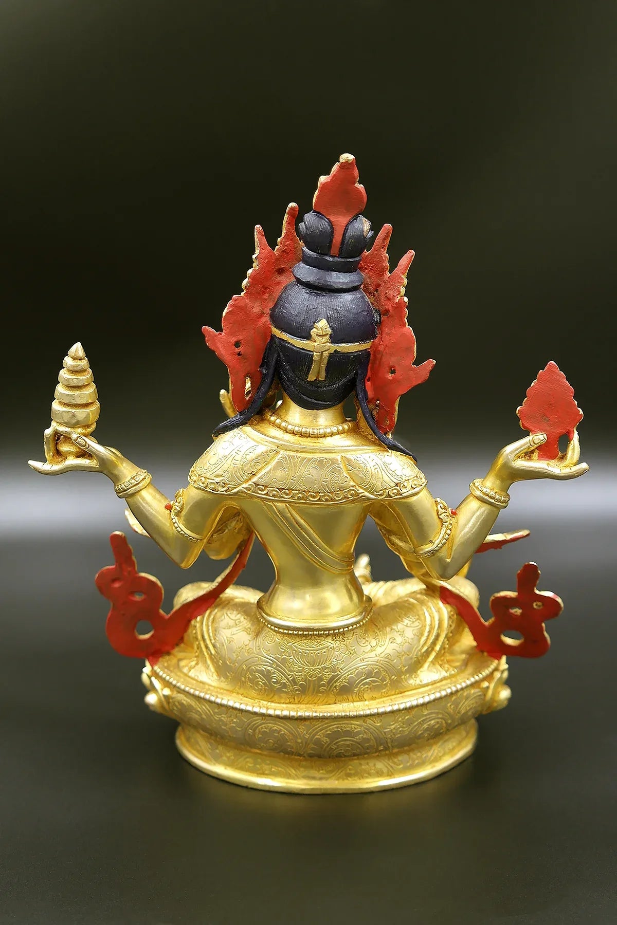 Hindu goddess Laxmi Statue - The Goddess of Wealth and Good Fortune 8" - Vajracrafts