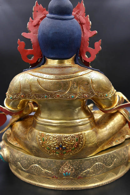 Jeweled Zambala Statue from Nepal, God of wealth, 16" - Vajracrafts