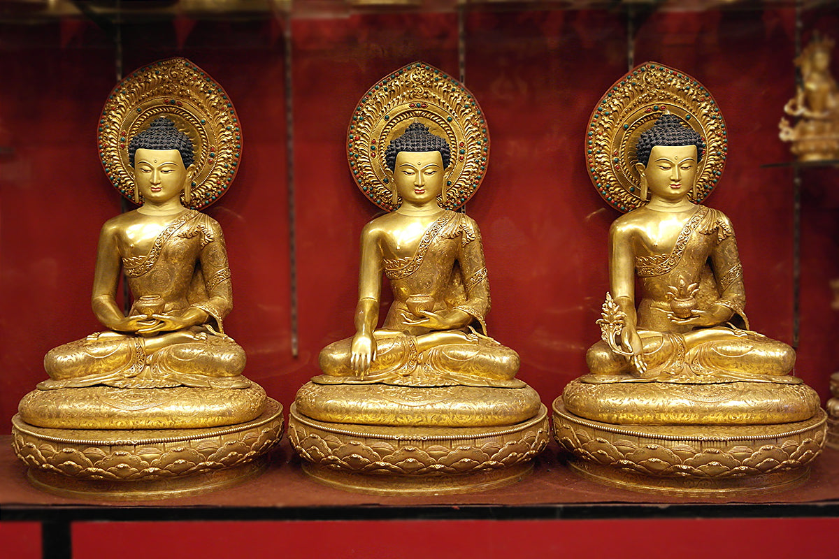 Masterpiece Gold Plated Medicine Buddha Statue, 27"