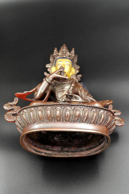Copper Oxidized Tibetan Vajrasattva Statue 8" - Vajracrafts