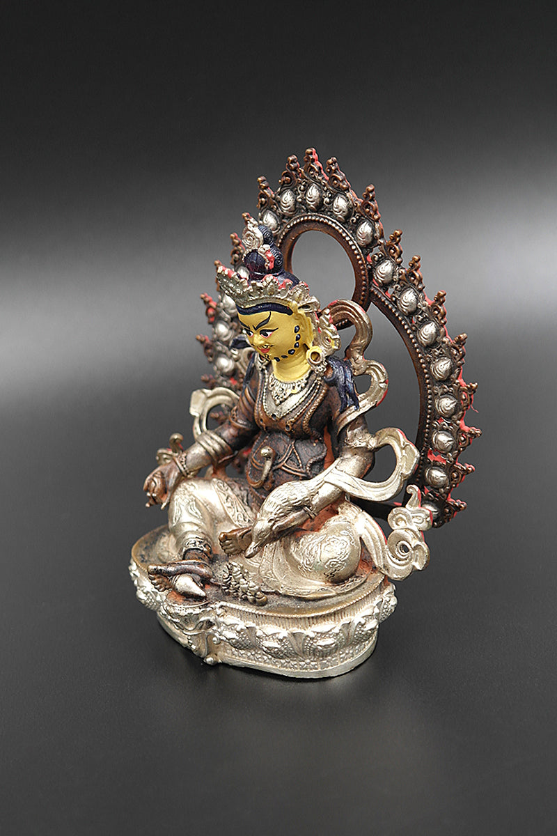 Two Colors Zambala Statue from Nepal 4" | Vajracrafts