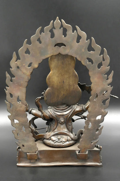 Copper Oxidized Rahula Statue with Bow and Arrow 10.5" - Vajracrafts