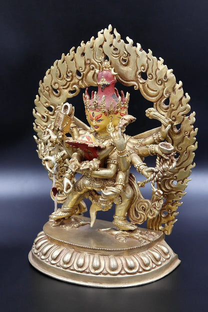 Fully Gold Plated Chakrasamvara Buddhist Statue 9" - Vajracrafts