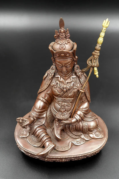 Fully Copper Oxidized Guru Rinpoche Padmasambhava Statue, 8" - Vajracrafts