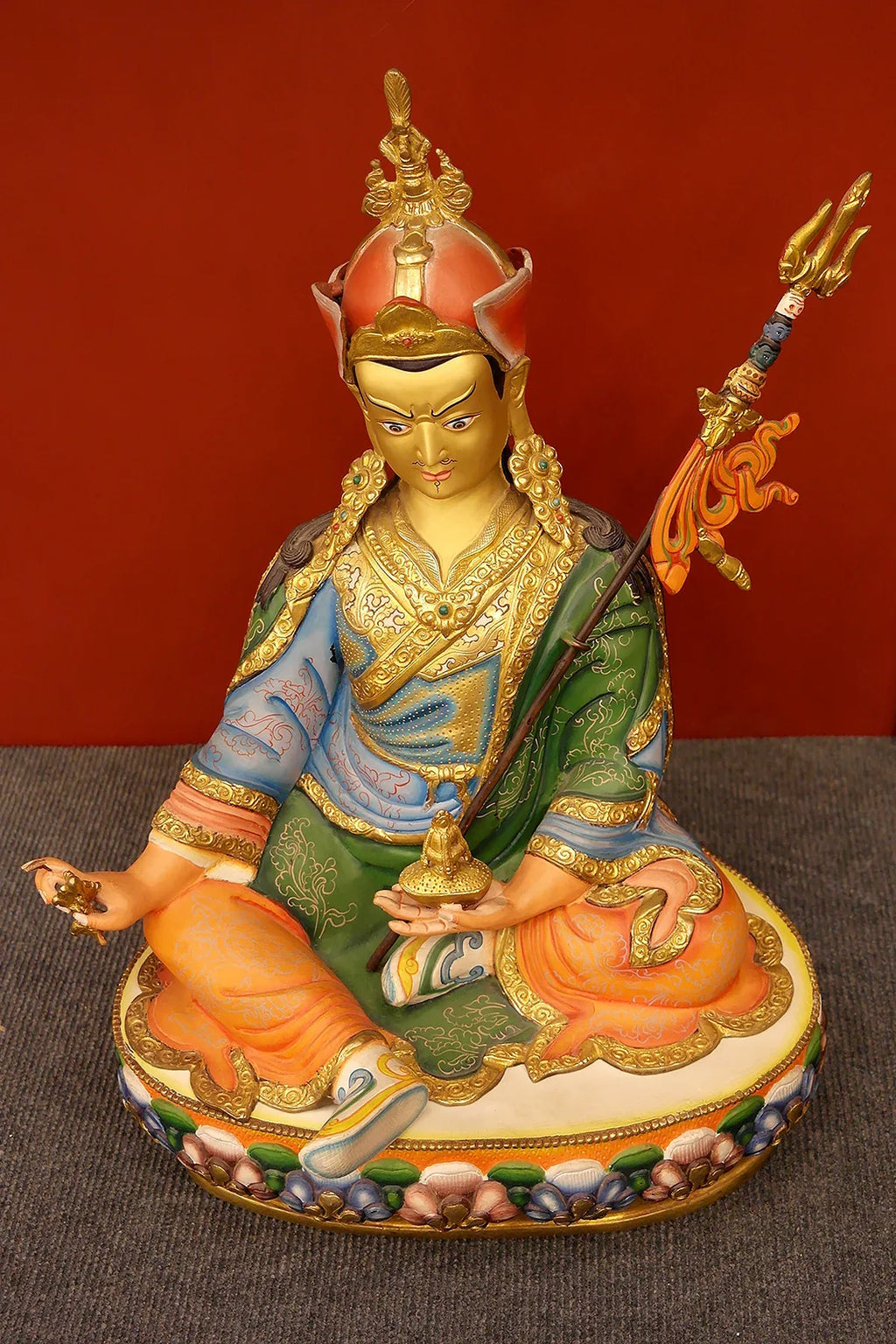 Colorful Guru Rinpoche Padmasambhava Statue, 18" - Vajracrafts