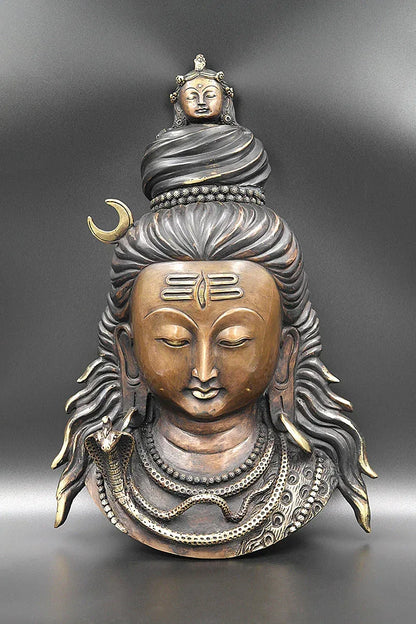 Lord of Lord Shiva Face wall hanging Decorative Showpiece 15" - Vajracrafts