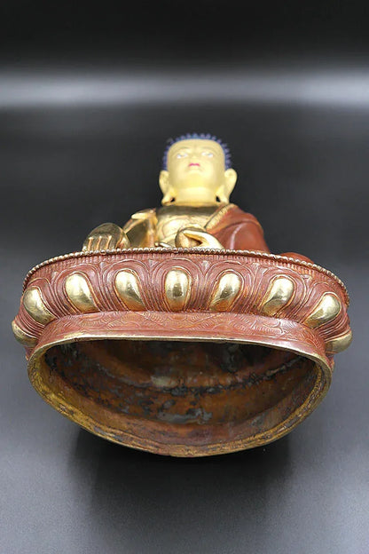 Shakyamuni Buddha Statue with partly Gold Plated 13" - Vajracrafts