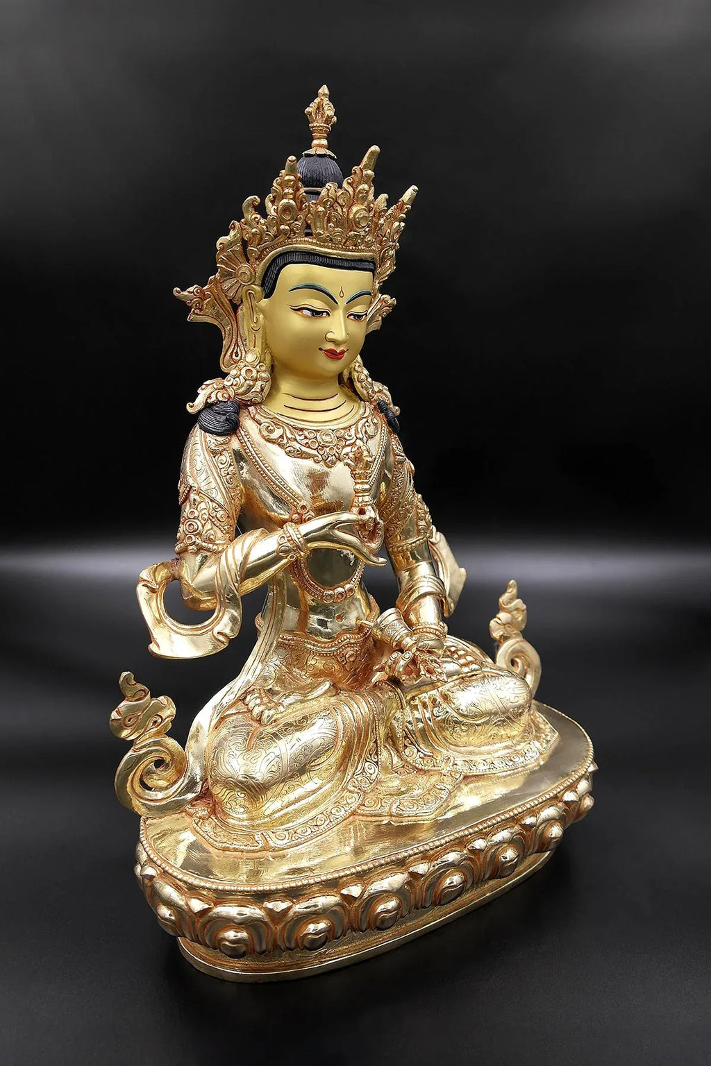 Divine Purity: Gold Plated Vajrasattva Statue, 13" - Vajracrafts