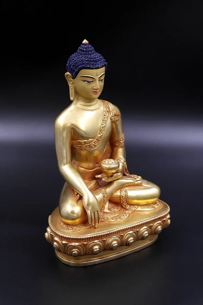 Traditional Hand carved Shakyamuni Buddha Statue 7" - Vajracrafts