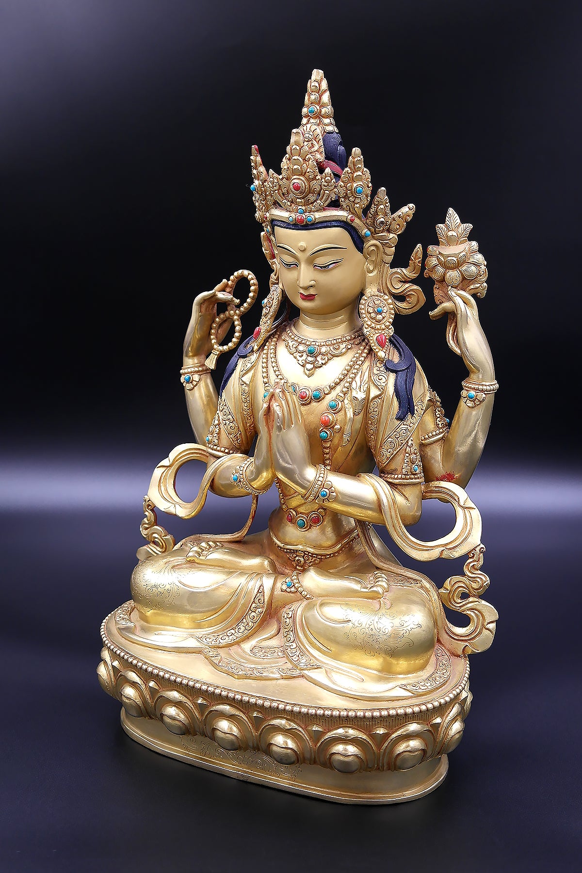 Masterpiece Tibetan Chenrezig Statue 12"