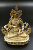 Floral Motif Tibetan Vajrasattva Statue, 9" - Vajracrafts