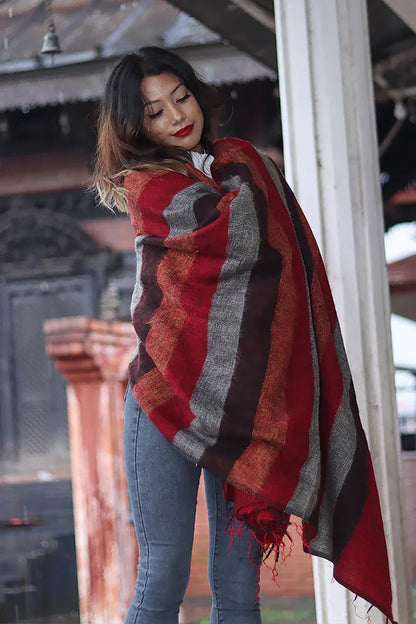 Elegant Colors Himalayan Yak Wool Blanket/Travel Throw - Vajracrafts