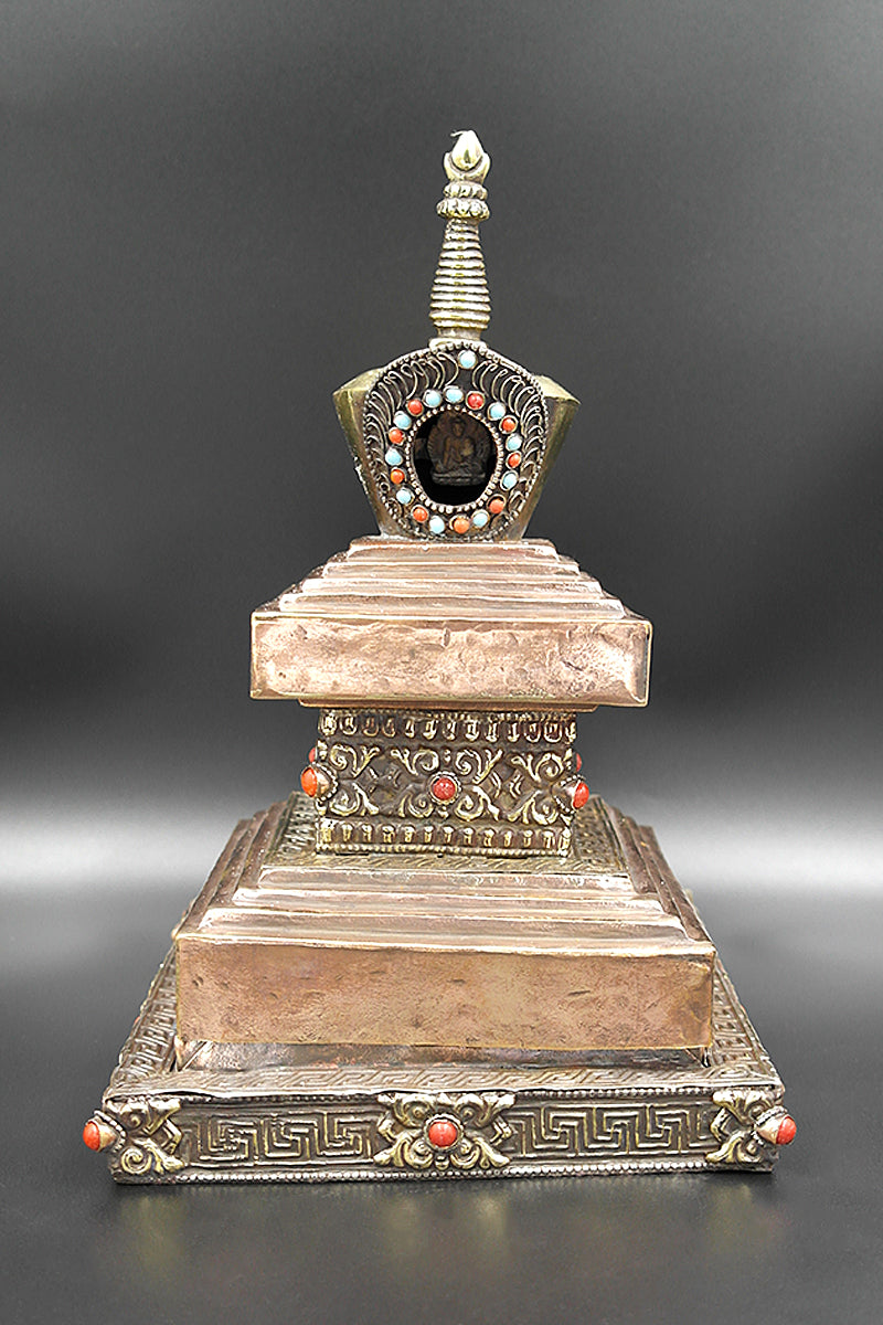 Stupa Design Prayer Copper Incense Burner