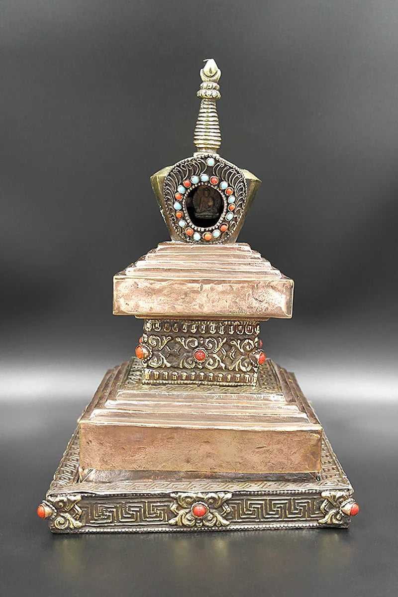 Stupa Design Prayer Copper Incense Burner - Vajracrafts