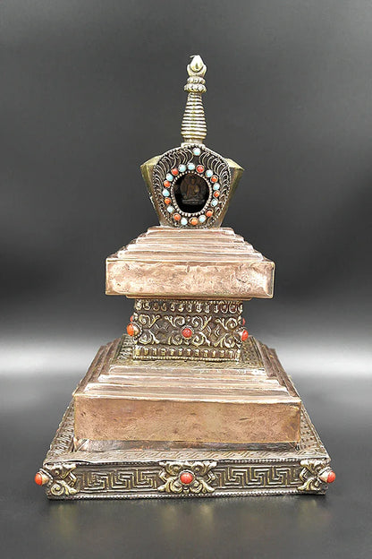 Stupa Design Prayer Copper Incense Burner - Vajracrafts