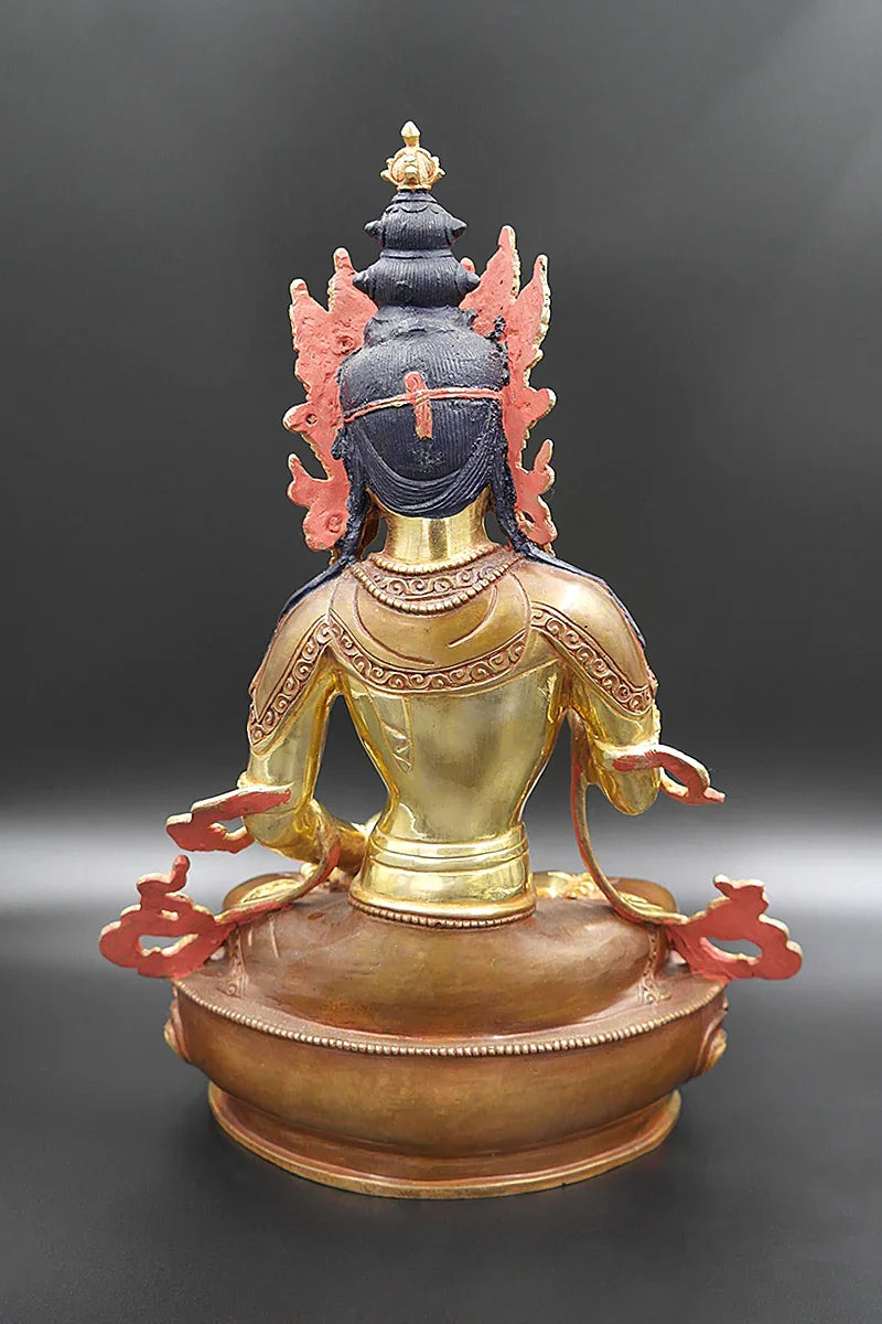 Copper Alloy Partly Gold Plated Vajrasattva Statue, 13" - Vajracrafts