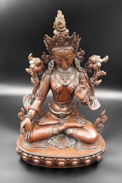 White Tara Copper Statue, 15" - Vajracrafts