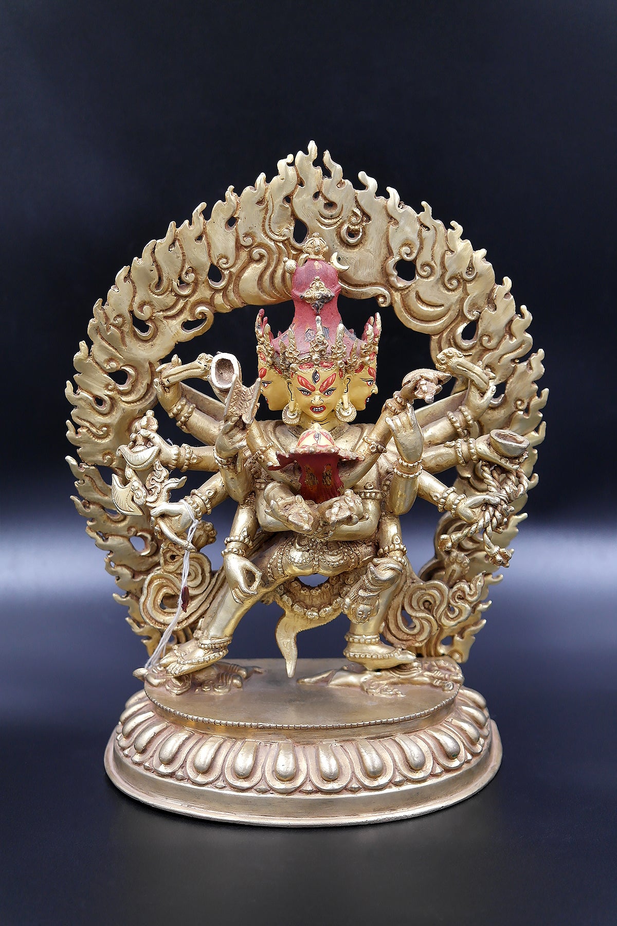 Fully Gold Plated Chakrasamvara Buddhist Statue 9"