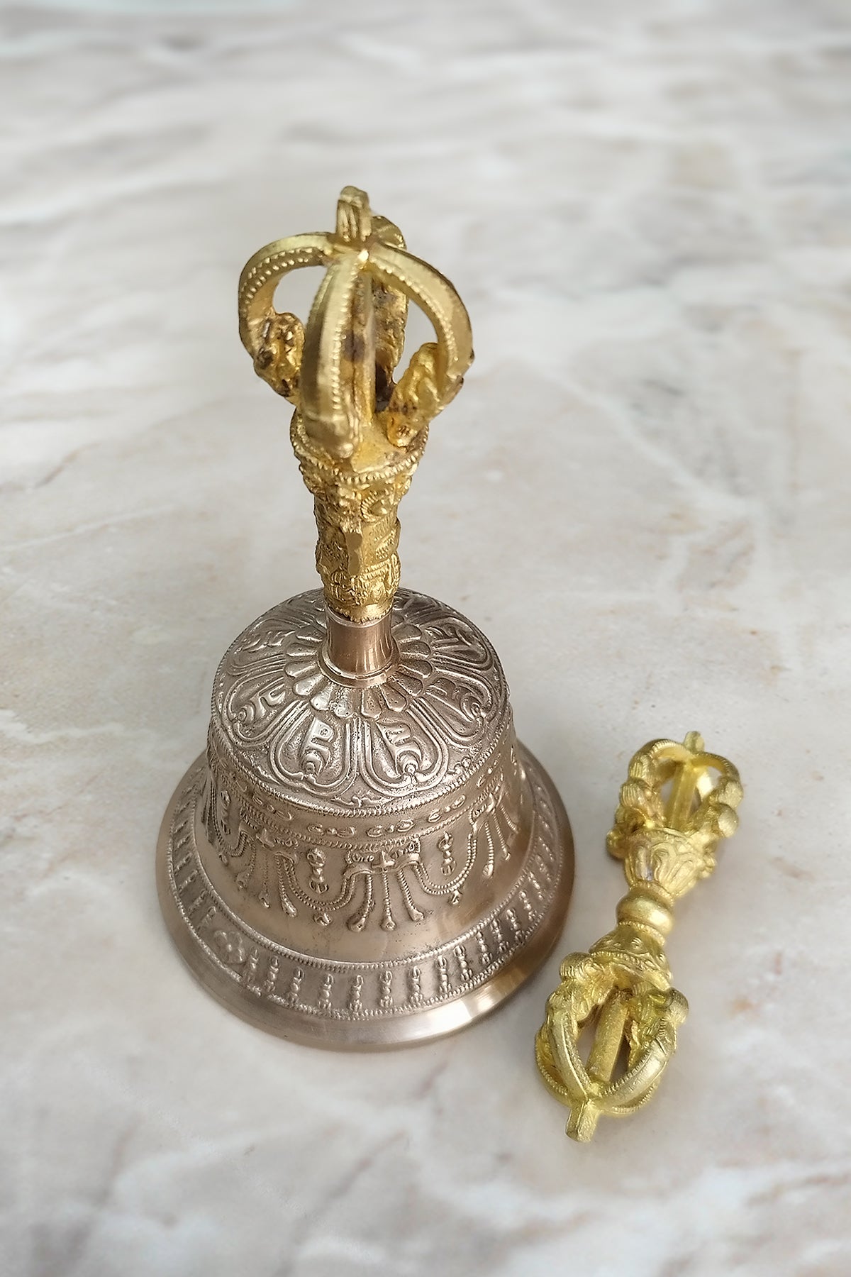 Meditation Bronze Bell and Dorje Set