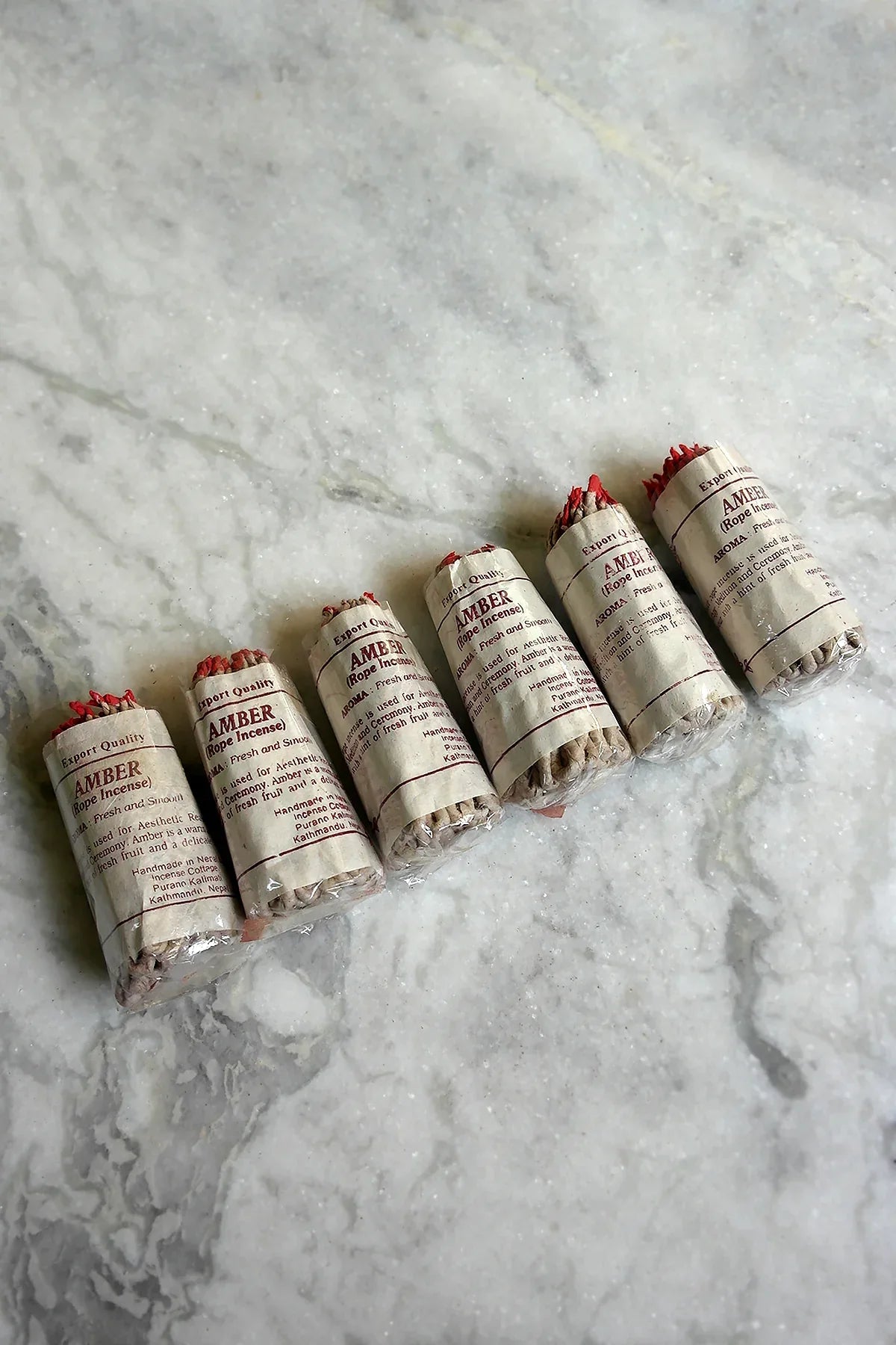 Amber Nepalese Rope Incense - Set of 6 - Vajracrafts