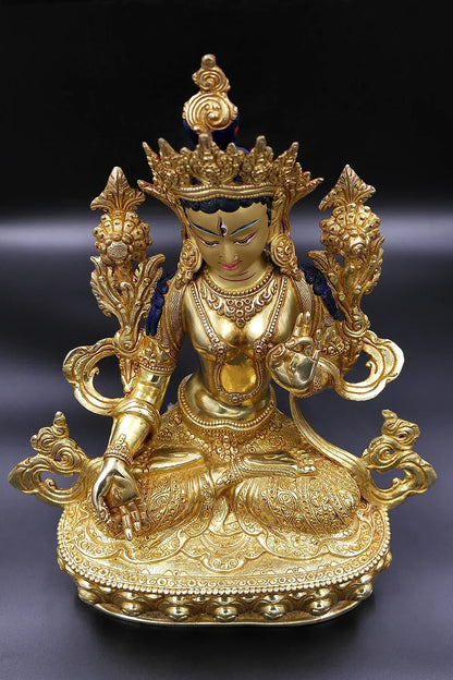 White Tara Statue from Nepal, 13" - Vajracrafts
