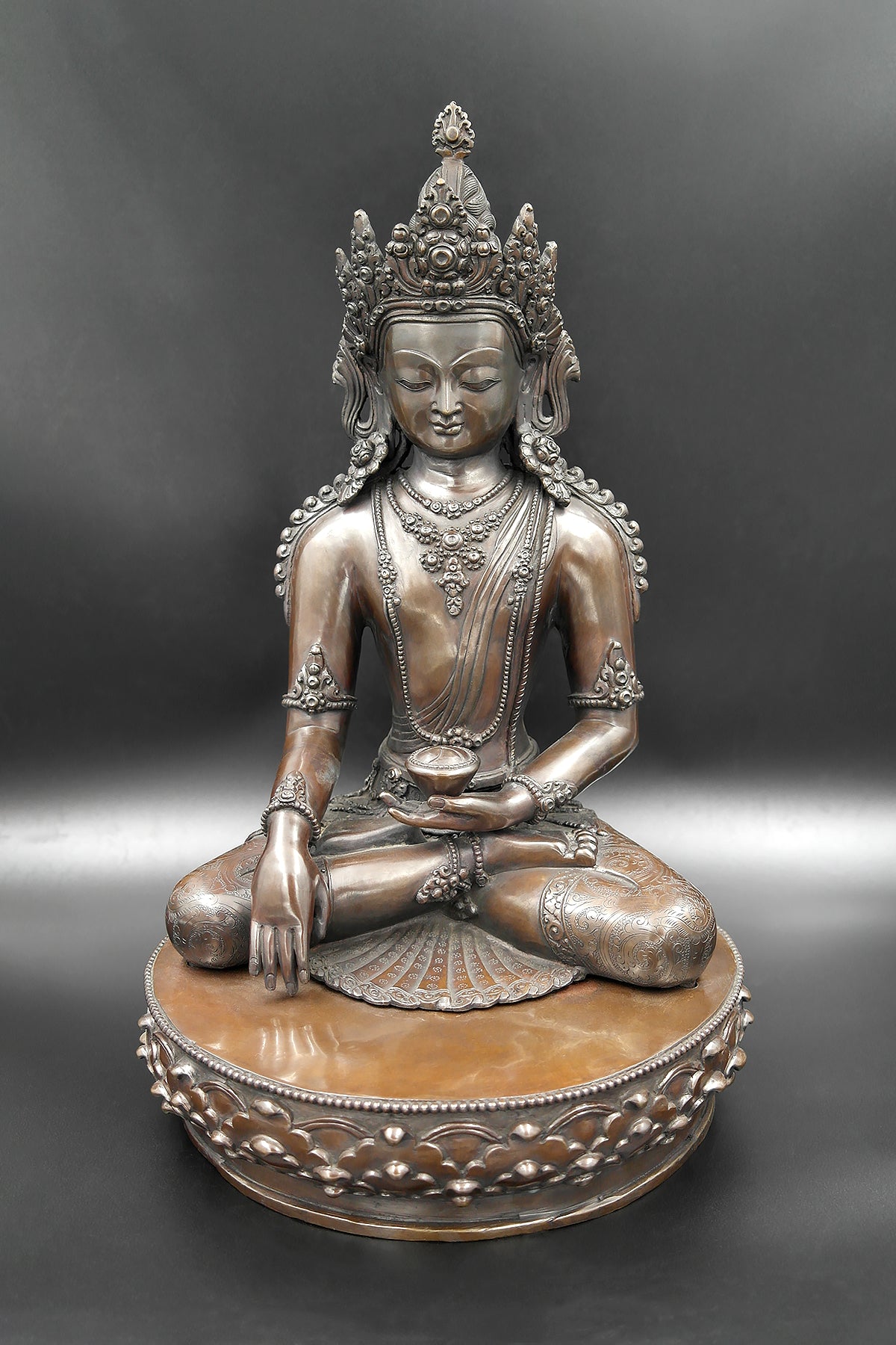 Crowned Shakyamuni Buddha Statue 14"