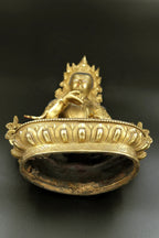 Floral Motif Tibetan Vajrasattva Statue, 9" - Vajracrafts