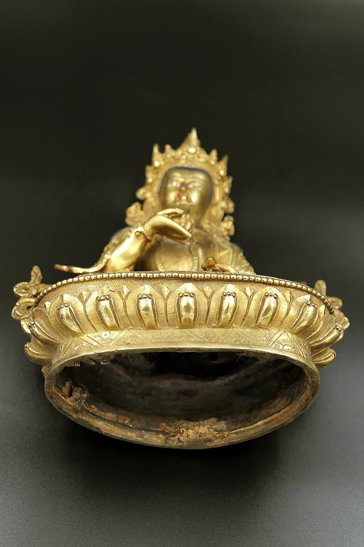 Floral Motif Tibetan Vajrasattva Statue, 9" - Vajracrafts