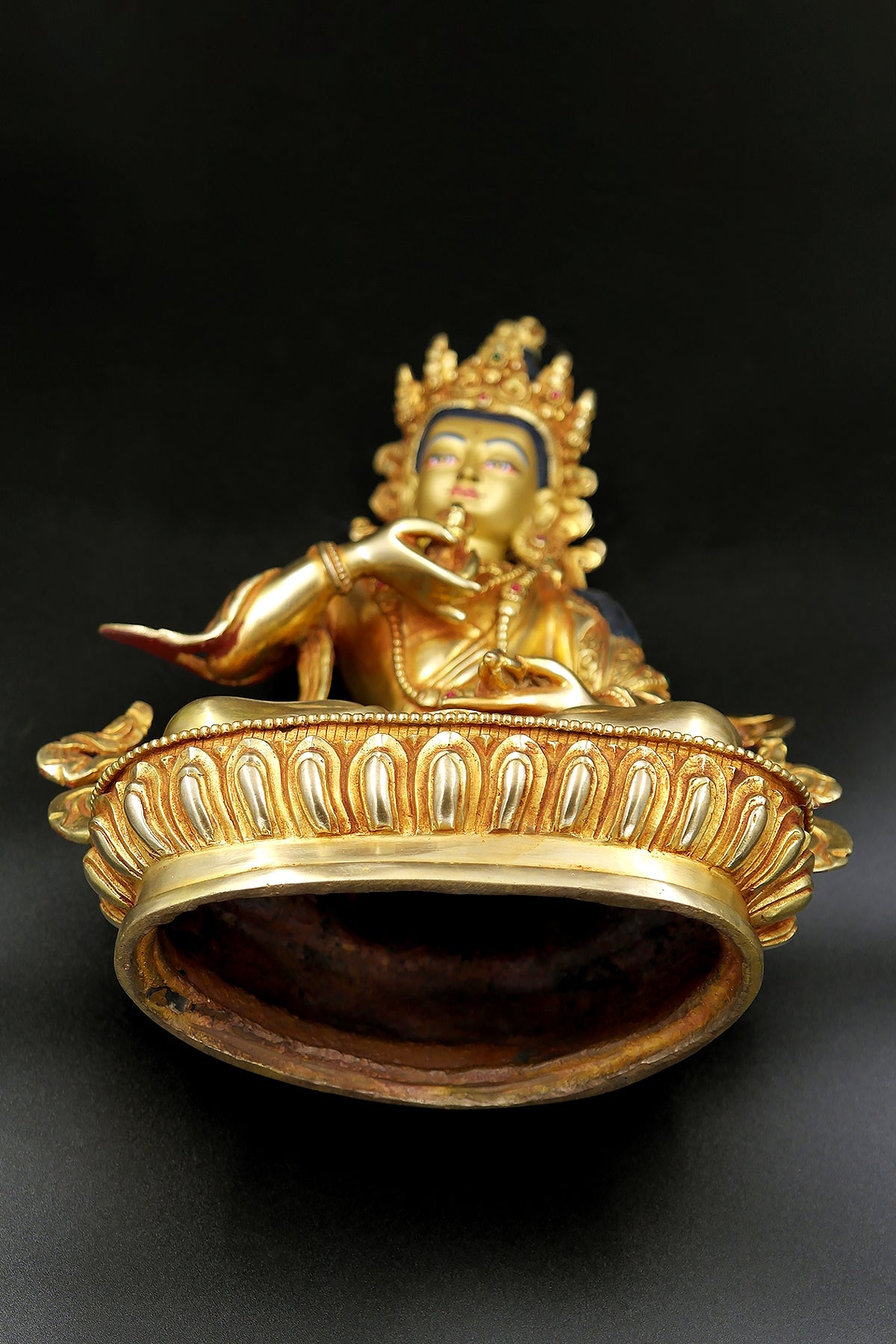 Fully Gold Plated Tibetan Buddhist Vajrasattva Statue, 9"