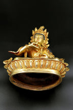 Fully Gold Plated Tibetan Buddhist Vajrasattva Statue, 9" - Vajracrafts