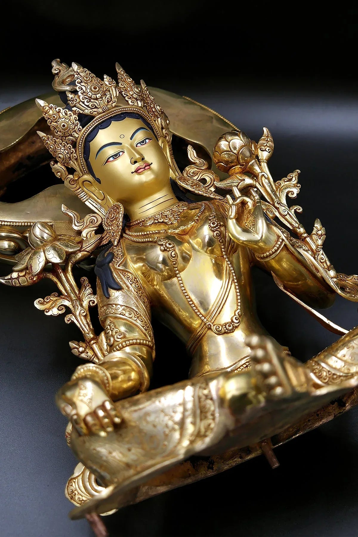 Masterpiece Green Tara Sculpture | Mother Tara Art Nepal 18" - Vajracrafts