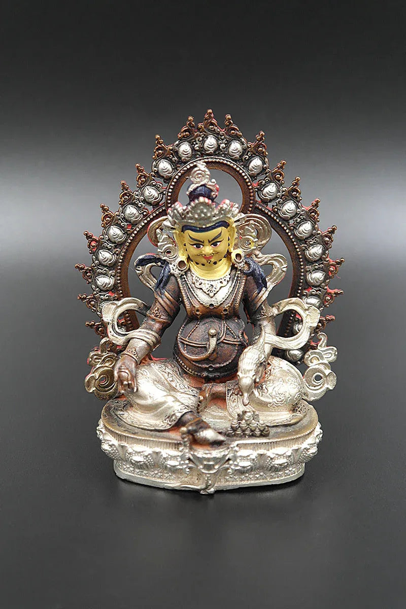 Two Colors Zambala Statue from Nepal 4" - Vajracrafts