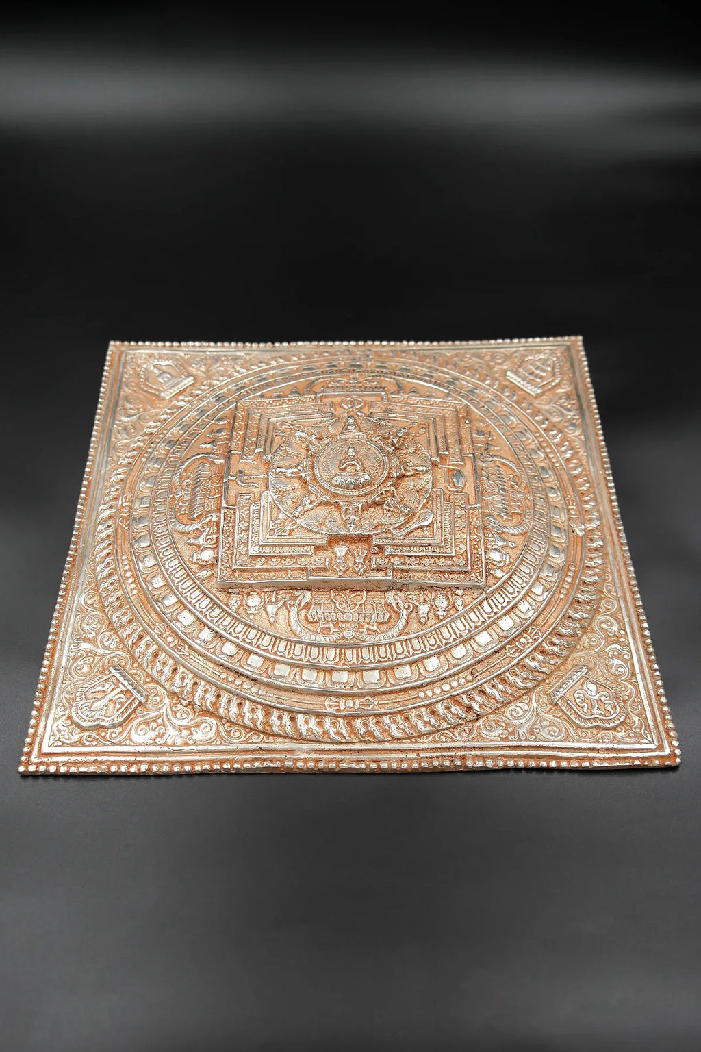Silver Plated Tibetan Buddhist Mandala Thangka Wall hanging - Vajracrafts