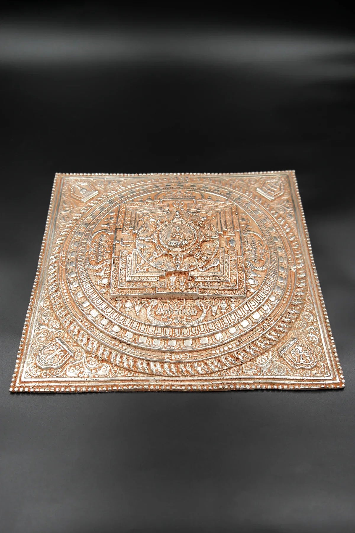 Silver Plated Tibetan Buddhist Mandala Thangka Wall hanging - Vajracrafts