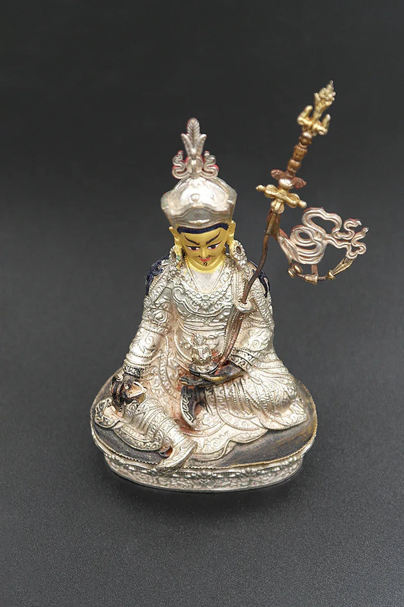 Guru Padmasambhava Statue in Two colors from Nepal 4" - Vajracrafts