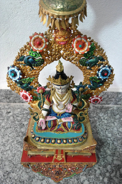 White Tara Statue, Masterpiece Goddess of Compassion, 28" - Vajracrafts