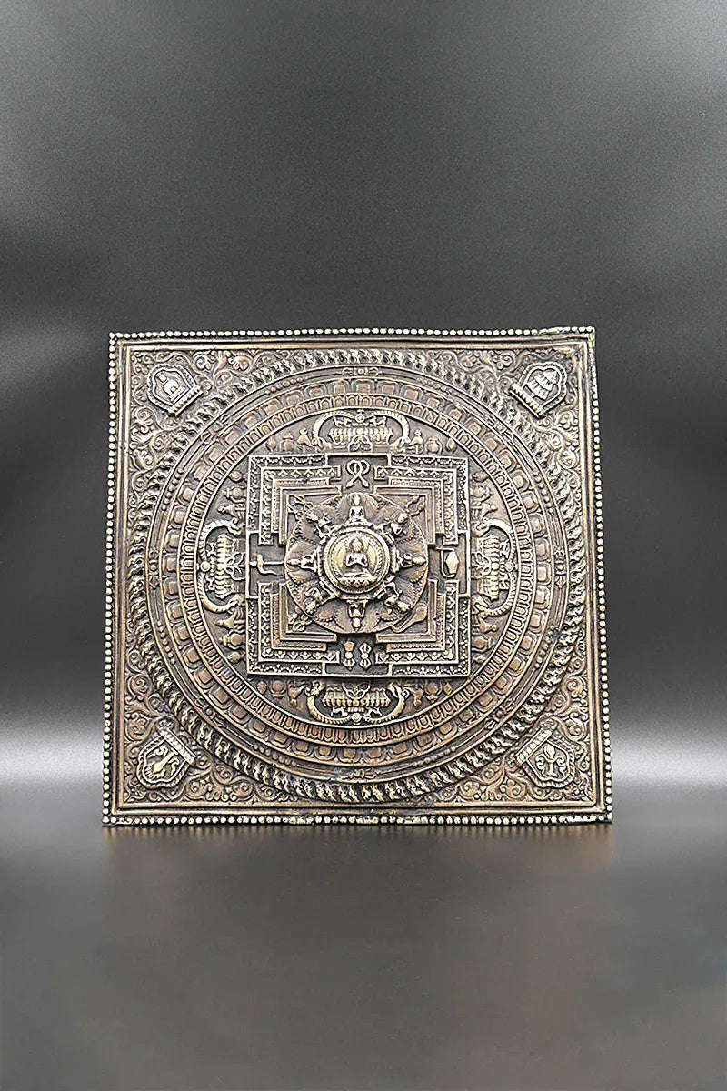 Antique Tibetan Buddhist Mandala Thangka Wall hanging - Vajracrafts