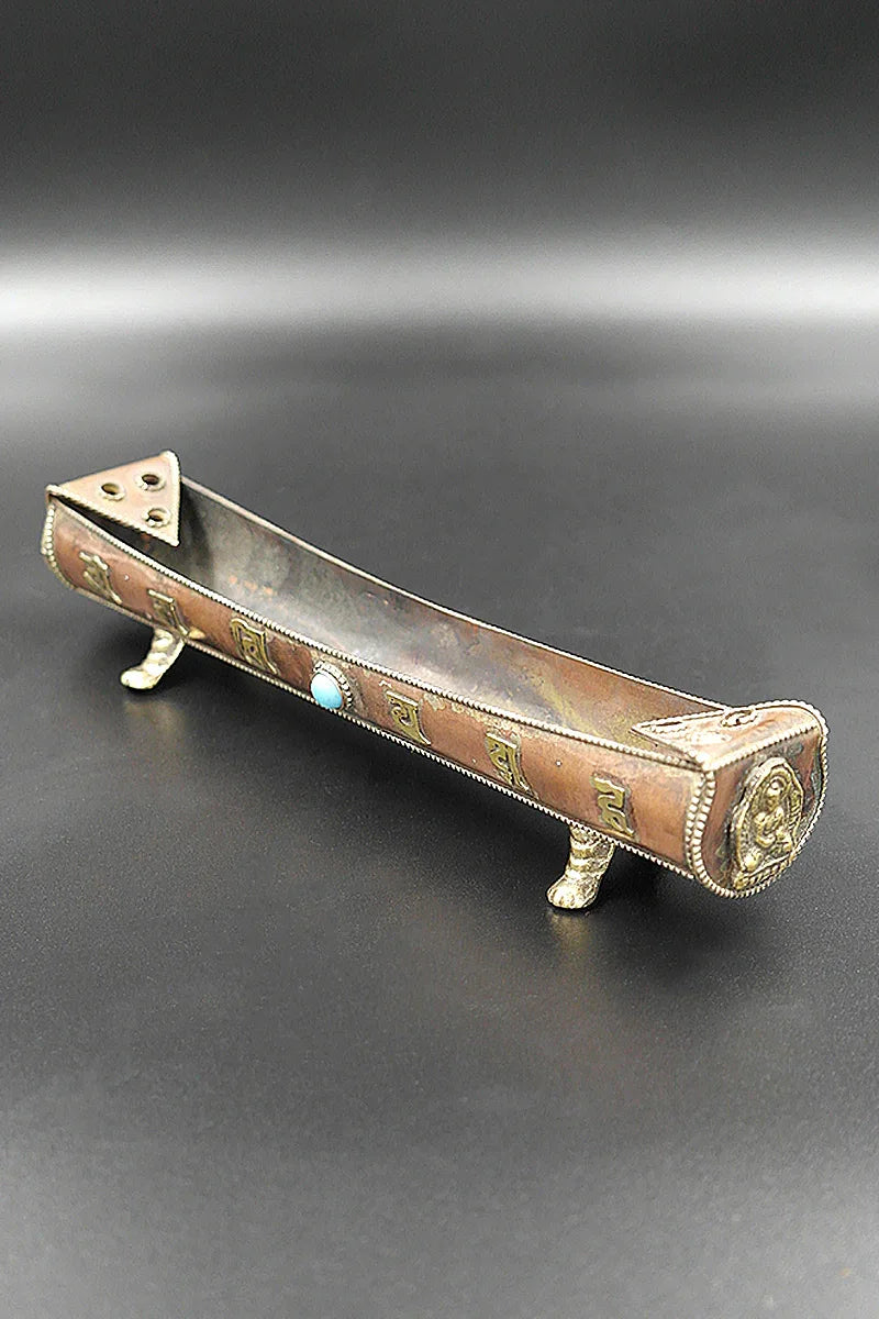 Tibetan Buddhist Copper Incense Burner, 7" - Vajracrafts
