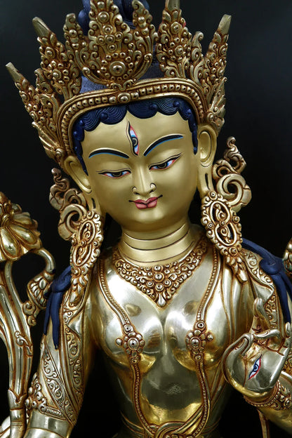 White Tara Statue | Handmade Tara Sculpture from Nepal 20" - Vajracrafts