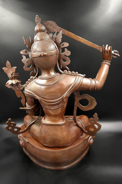Copper Alloy Statue of Manjushree 20" - Vajracrafts
