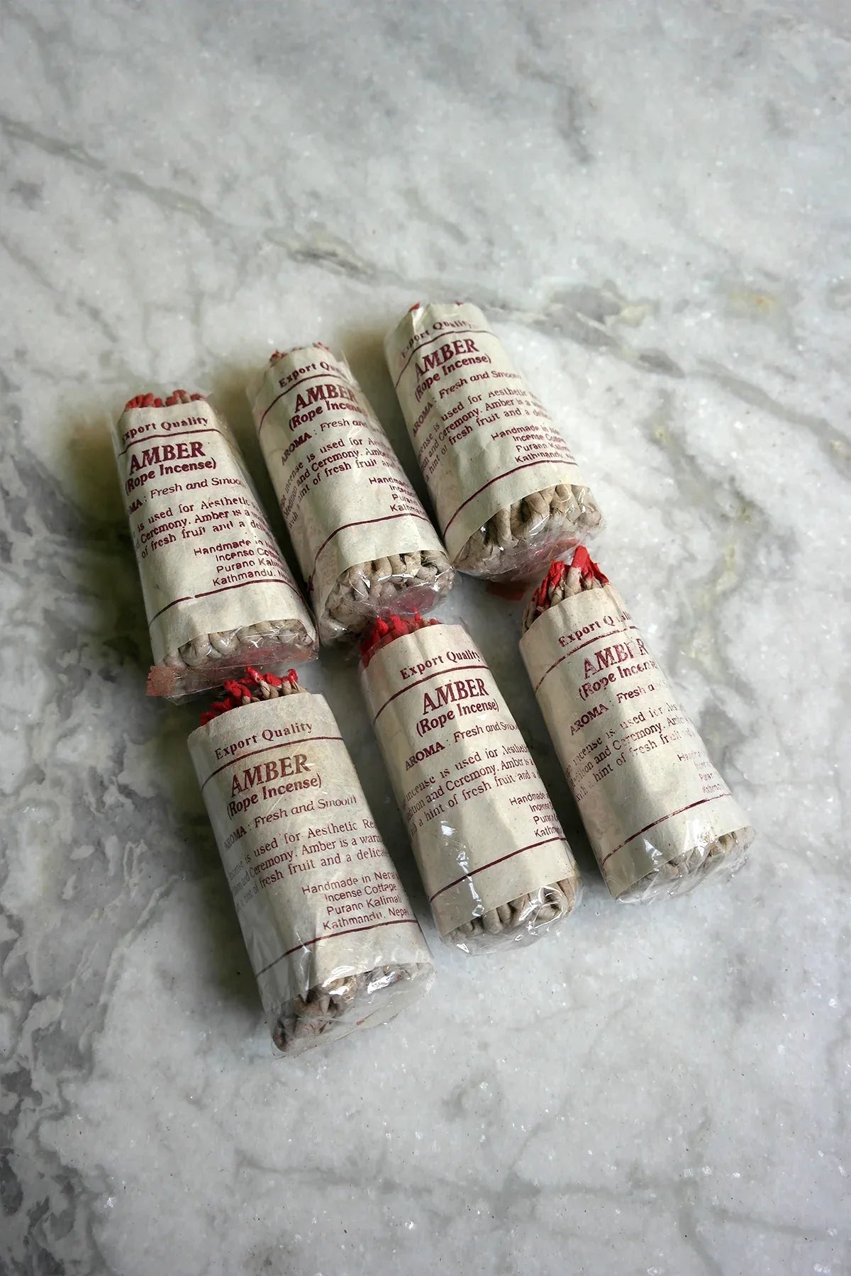 Amber Nepalese Rope Incense - Set of 6 - Vajracrafts