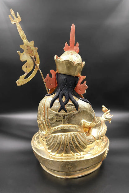 Guru Padmasambhava Statue from Nepal, 14" - Vajracrafts