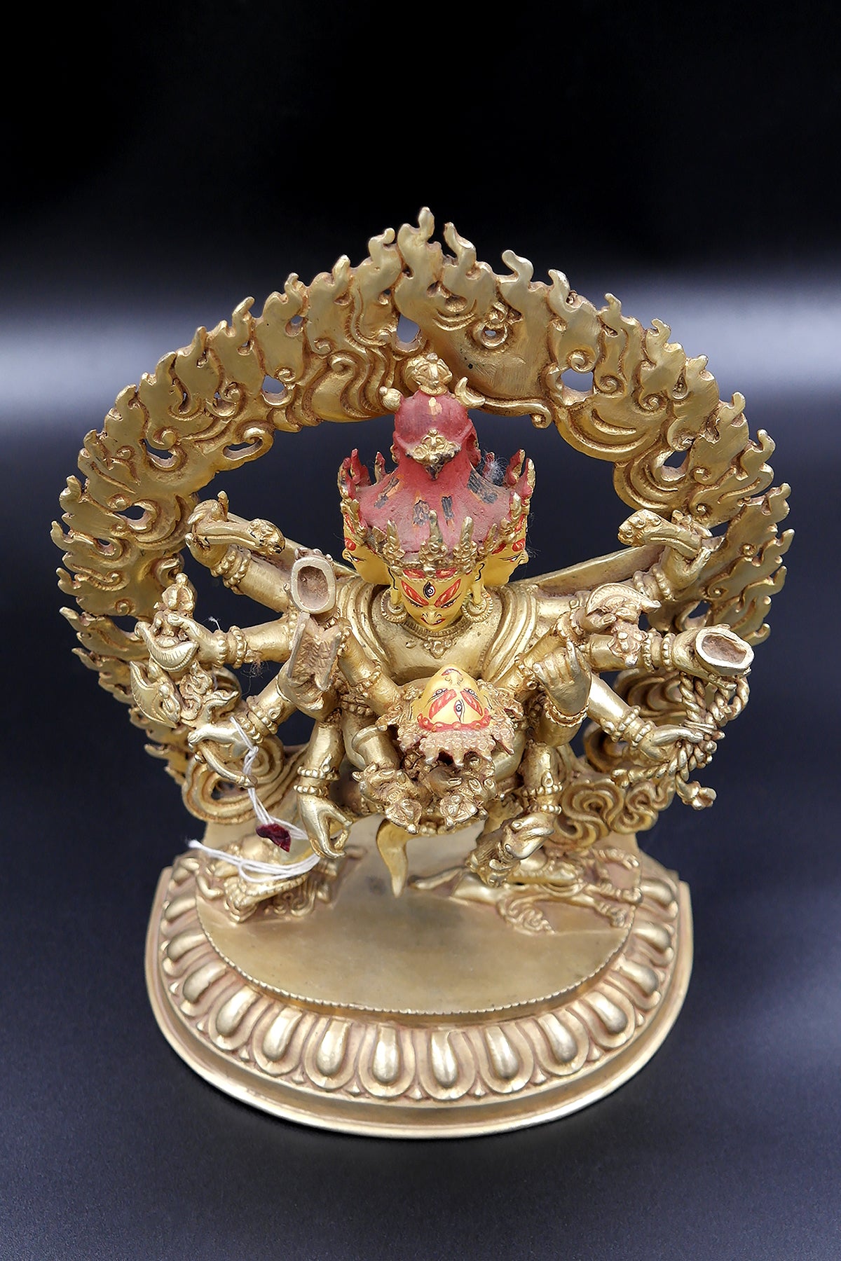 Fully Gold Plated Chakrasamvara Buddhist Statue 9"