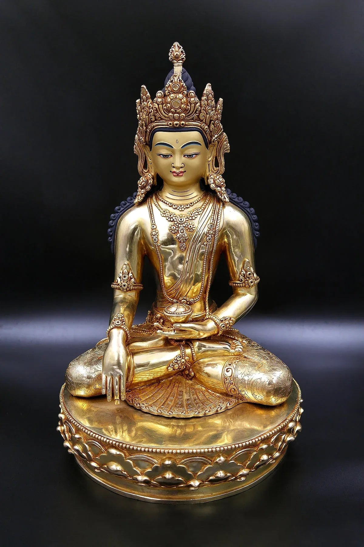 Crowned Shakyamuni Buddha Statue 12" - Vajracrafts