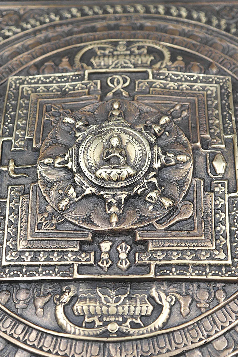 Antique Tibetan Buddhist Mandala Thangka Wall hanging - Vajracrafts