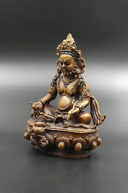 Copper Zambala Statue Handmade statue from Nepal 4" - Vajracrafts