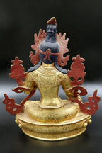 Antique looked Gold Tone Tibetan Buddhist White Tara Statue from Nepal 9" - Vajracrafts