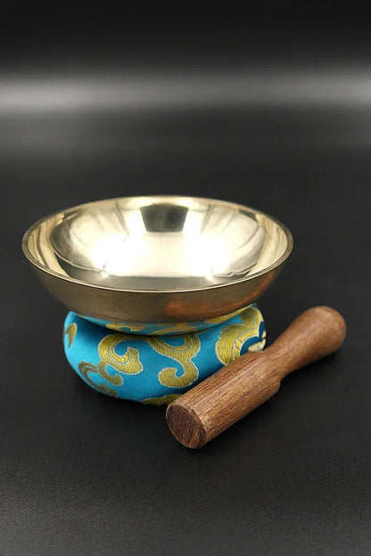 Manipuri Singing Bowl, hand hammered flat Bowl, Tune Sound Bowl 4" - Vajracrafts