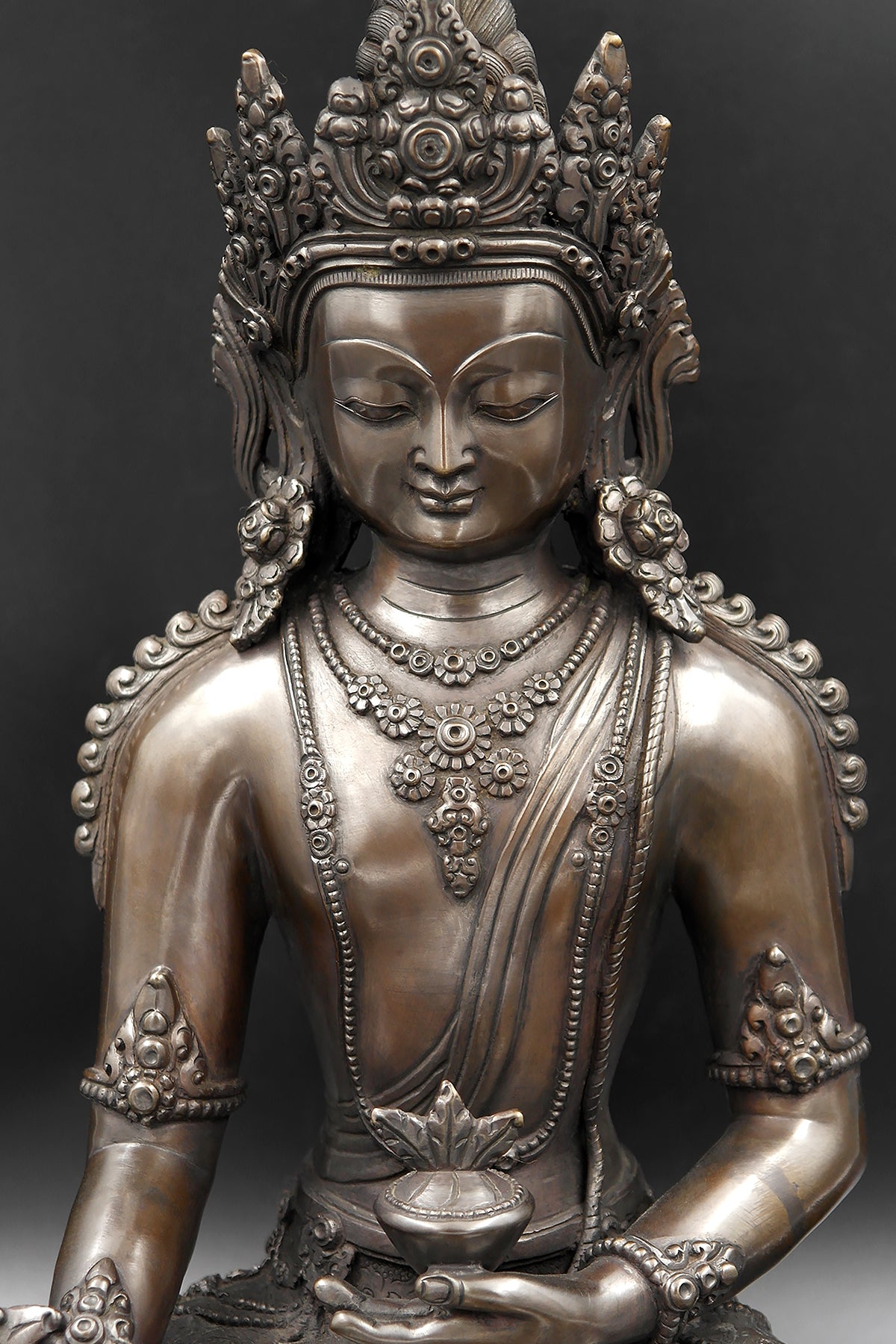Crowned Medicine Buddha Statue 14"