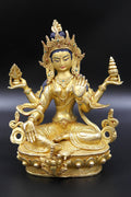 Hindu goddess Laxmi Statue - The Goddess of Wealth and Good Fortune 8" - Vajracrafts